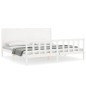 vidaXL Giroletto Testiera Bianco Super King Size in Legno Massello vidaXL Giroletto Testiera Bianco Super King Size in Legno Massello
