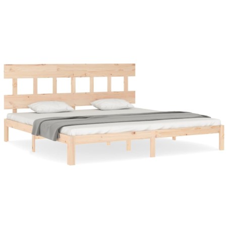 vidaXL Giroletto con Testiera Super King Size in Legno Massello