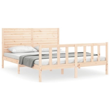 vidaXL Giroletto con Testiera King Size in Legno Massello