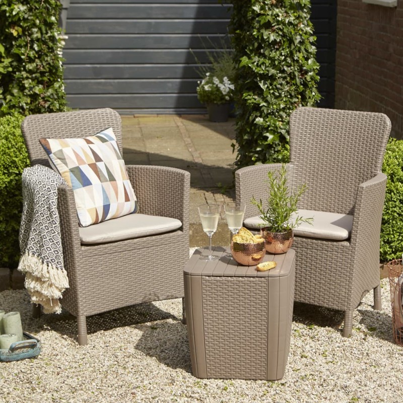 Keter Set Mobili da Balcone Miami 5 pz Cappuccino Keter Set Mobili da Balcone Miami 5 pz Cappuccino