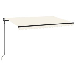 vidaXL Tenda da Sole Retrattile Manuale 450x300 cm Crema