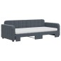 vidaXL Divano Letto Estraibile Materassi Grigio Scuro 90x200cm Velluto