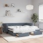 vidaXL Divano Letto Estraibile Cassetti Grigio Scuro 90x200cm Velluto vidaXL Divano Letto Estraibile Cassetti Grigio Scuro 90x200cm Velluto