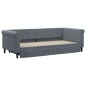 vidaXL Divano Letto Estraibile Cassetti Grigio Scuro 90x200cm Velluto vidaXL Divano Letto Estraibile Cassetti Grigio Scuro 90x200cm Velluto