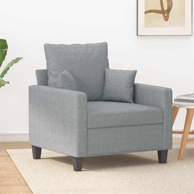 vidaXL Poltrona Grigio Chiaro 60 cm in Tessuto vidaXL Poltrona Grigio Chiaro 60 cm in Tessuto
