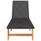 vidaXL Sdraio 2pz Nero e Marrone Polyrattan e Legno Massello di Acacia vidaXL Sdraio 2pz Nero e Marrone Polyrattan e Legno Massello di Acacia