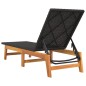 vidaXL Sdraio 2pz Nero e Marrone Polyrattan e Legno Massello di Acacia vidaXL Sdraio 2pz Nero e Marrone Polyrattan e Legno Massello di Acacia
