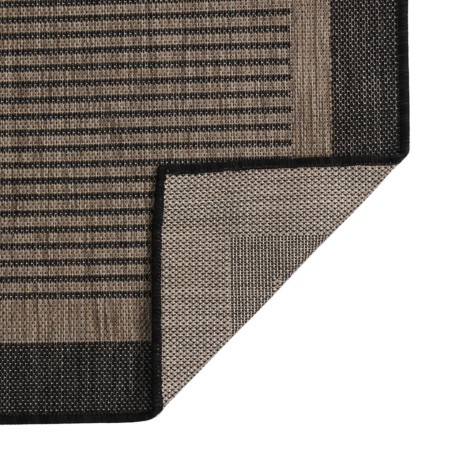 vidaXL Tappeto da Esterni a Tessitura Piatta 140x200 cm Marrone Scuro