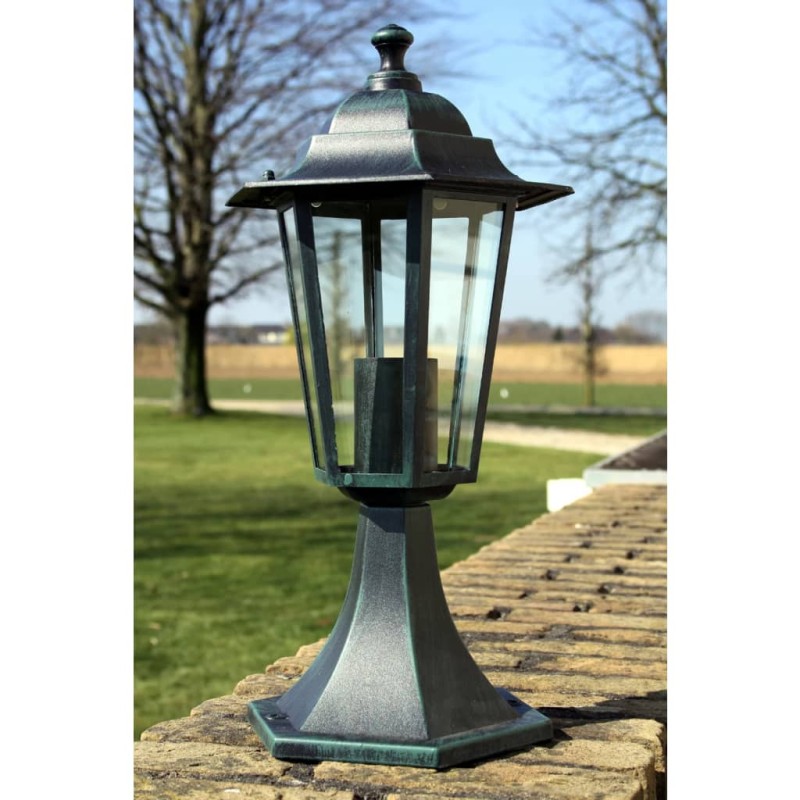 vidaXL Lampione da Giardino Verde Scuro/Nero in Alluminio vidaXL Lampione da Giardino Verde Scuro/Nero in Alluminio