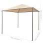 vidaXL Gazebo Padiglione Tenda Tettoia 3x3 m Acciaio Beige