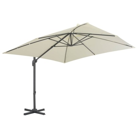 vidaXL Ombrellone a Sbalzo con Palo in Alluminio 300x300 cm Sabbia