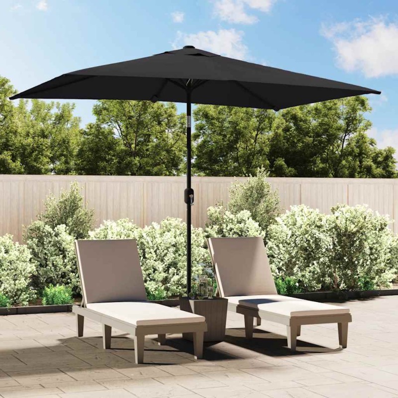 vidaXL Ombrellone da Giardino con Palo in Metallo 300x200 cm Nero vidaXL Ombrellone da Giardino con Palo in Metallo 300x200 cm Nero