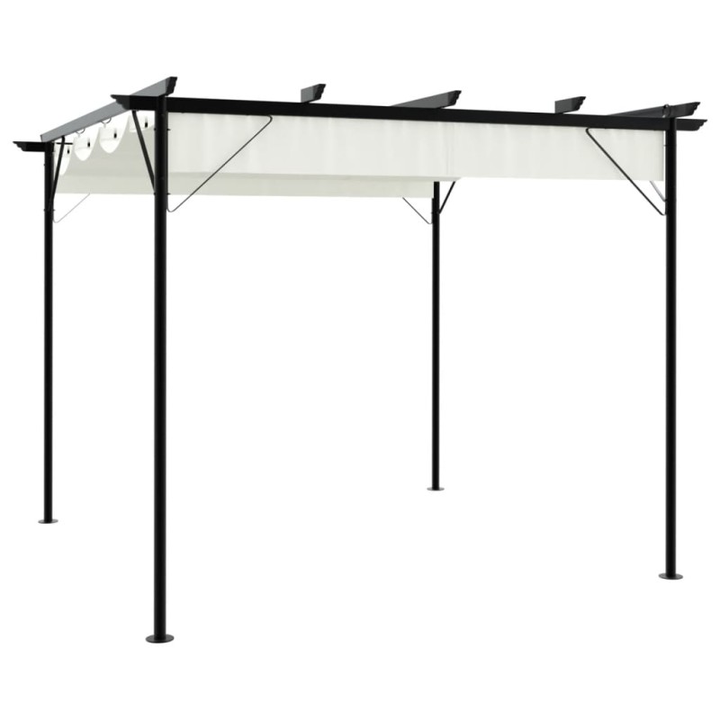 vidaXL Pergola da Giardino Tetto Retrattile Bianco Crema 3x3 m Acciaio vidaXL Pergola da Giardino Tetto Retrattile Bianco Crema 3x3 m Acciaio