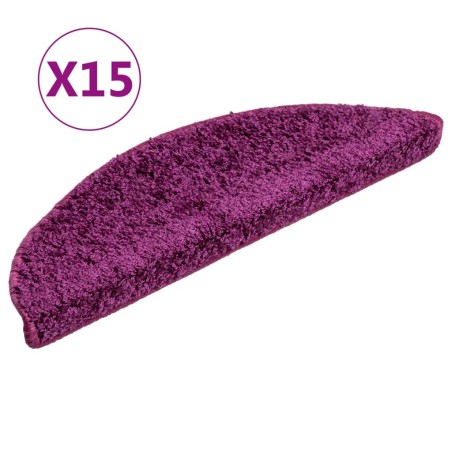 vidaXL Tappetini per Scale 15 pz Viola 56x17x3 cm