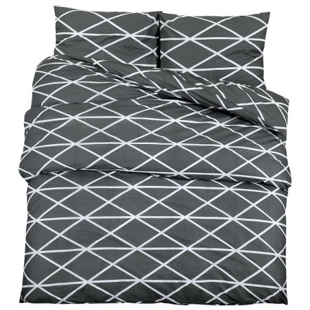 vidaXL Set Copripiumino Grigio 200x200 cm in Cotone