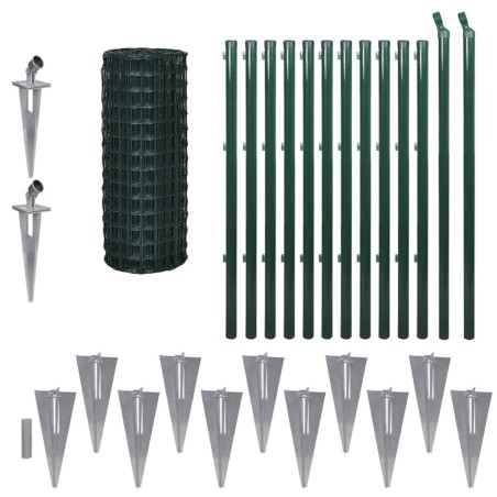 vidaXL Recinzione Euro in Acciaio 25x1 m Verde