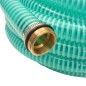 vidaXL Tubo di Aspirazione con Connettori in Ottone 15 m 25 mm Verde