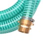 vidaXL Tubo di Aspirazione con Connettori in Ottone 15 m 25 mm Verde