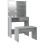 Set Tavolo da Toeletta con LED Grigio Sonoma Legno Multistrato Set Tavolo da Toeletta con LED Grigio Sonoma Legno Multistrato