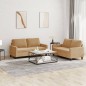vidaXL Set di Divani 2 pz con Cuscini Marrone in Velluto vidaXL Set di Divani 2 pz con Cuscini Marrone in Velluto