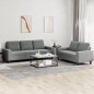 vidaXL Set di Divani 2 pz Grigio Scuro in Tessuto vidaXL Set di Divani 2 pz Grigio Scuro in Tessuto
