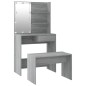 Set Tavolo da Toeletta con LED Grigio Sonoma Legno Multistrato Set Tavolo da Toeletta con LED Grigio Sonoma Legno Multistrato