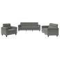 vidaXL Set Divani 3 pz con Cuscini Grigio Scuro in Tessuto Microfibra vidaXL Set Divani 3 pz con Cuscini Grigio Scuro in Tessuto Microfibra