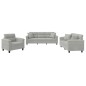 vidaXL Set Divani 3 pz con Cuscini Grigio Chiaro in Tessuto Microfibra vidaXL Set Divani 3 pz con Cuscini Grigio Chiaro in Tessuto Microfibra