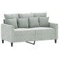 vidaXL Divano a 2 Posti Grigio Chiaro 120 cm in Velluto vidaXL Divano a 2 Posti Grigio Chiaro 120 cm in Velluto