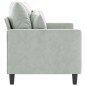 vidaXL Divano a 2 Posti Grigio Chiaro 120 cm in Velluto vidaXL Divano a 2 Posti Grigio Chiaro 120 cm in Velluto