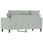 vidaXL Divano a 2 Posti Grigio Chiaro 120 cm in Velluto vidaXL Divano a 2 Posti Grigio Chiaro 120 cm in Velluto