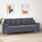 vidaXL Divano a 3 Posti Grigio Scuro 180 cm in Velluto vidaXL Divano a 3 Posti Grigio Scuro 180 cm in Velluto