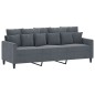 vidaXL Divano a 3 Posti Grigio Scuro 180 cm in Velluto vidaXL Divano a 3 Posti Grigio Scuro 180 cm in Velluto