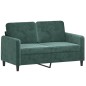 vidaXL Set di Divani 2 pz Verde Scuro in Velluto vidaXL Set di Divani 2 pz Verde Scuro in Velluto