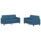 vidaXL Set di Divani 2 pz Blu in Velluto vidaXL Set di Divani 2 pz Blu in Velluto
