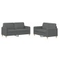vidaXL Set di Divani 2 pz con Cuscini Grigio Scuro in Tessuto vidaXL Set di Divani 2 pz con Cuscini Grigio Scuro in Tessuto