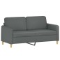 vidaXL Set di Divani 2 pz con Cuscini Grigio Scuro in Tessuto vidaXL Set di Divani 2 pz con Cuscini Grigio Scuro in Tessuto