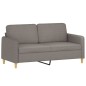 vidaXL Set Divani 2 pz con Cuscini Tortora in Tessuto vidaXL Set Divani 2 pz con Cuscini Tortora in Tessuto