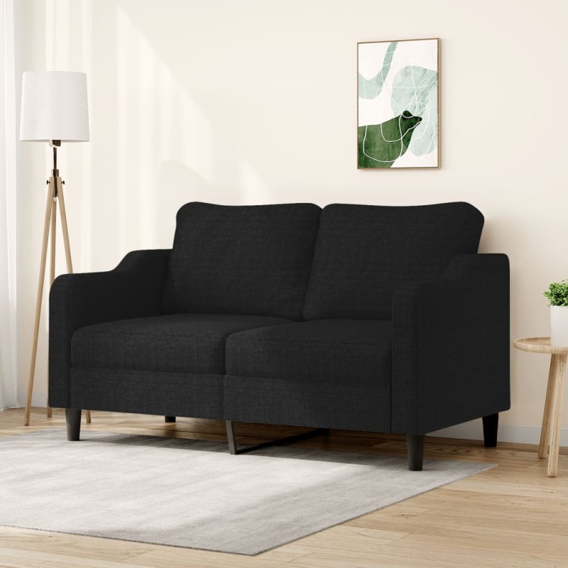 vidaXL Divano a 2 Posti Nero 120 cm in Tessuto vidaXL Divano a 2 Posti Nero 120 cm in Tessuto