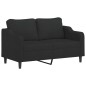 vidaXL Divano a 2 Posti Nero 120 cm in Tessuto vidaXL Divano a 2 Posti Nero 120 cm in Tessuto