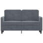 vidaXL Divano a 2 Posti grigio scuro 120 cm in Velluto