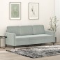 vidaXL Divano a 3 Posti Grigio Chiaro 180 cm in Velluto vidaXL Divano a 3 Posti Grigio Chiaro 180 cm in Velluto