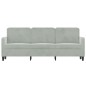 vidaXL Divano a 3 Posti Grigio Chiaro 180 cm in Velluto vidaXL Divano a 3 Posti Grigio Chiaro 180 cm in Velluto