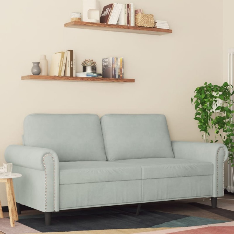 vidaXL Divano a 2 Posti Grigio Chiaro 140 cm in Velluto
