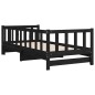vidaXL Divano Letto con Letto Estraibile Nero 90x200cm Massello Pino vidaXL Divano Letto con Letto Estraibile Nero 90x200cm Massello Pino
