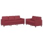 vidaXL Set di Divani 2 pz con Cuscini Rosso Vino in Similpelle vidaXL Set di Divani 2 pz con Cuscini Rosso Vino in Similpelle