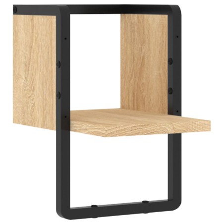 vidaXL Mensola a Parete con Asta Rovere Sonoma 20x25x30 cm