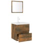 Set di Mobili da Bagno Rovere Fumo in Legno Multistrato Set di Mobili da Bagno Rovere Fumo in Legno Multistrato