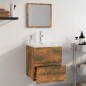 Set di Mobili da Bagno Rovere Fumo in Legno Multistrato Set di Mobili da Bagno Rovere Fumo in Legno Multistrato