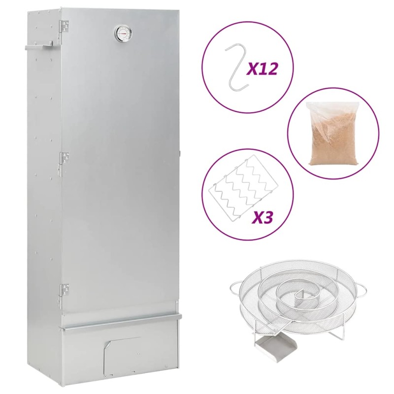 vidaXL Forno Affumicatore BBQ Generatore Fumo Freddo Acciaio Zincato vidaXL Forno Affumicatore BBQ Generatore Fumo Freddo Acciaio Zincato